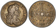 1084487 GREAT BRITAIN. England. Charles II. (King, 1660-1685). 1679 AR Crown. PCGS VF30.  London mint. Edge: PRIMO. Fourth bust (larger and older) of Charles II / Cruciform crowned shields of arms; interlocking CCs in each angle. KM 445.1; SCBC-33...