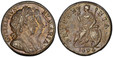 1084495 GREAT BRITAIN. England. William and Mary. (Monarchs, 1689-1694). 1694 AR Farthing. PCGS AU58.  London mint. Conjoined laureate busts, right / Britannia with shield and spear seated, left; holding branch in right hand and date in exergue. K...
