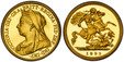 1084640 GREAT BRITAIN. Victoria. (Queen, 1837-1901). 1893 AV Half-Sovereign. PCGS PR63DCAM (Deep Cameo).  VICTORIA · DEI · GRA · BRITT · REGINA · FID · DEF · IND · IMP ·. Mature draped bust left / St. George slaying the dragon right. KM 784. Proof...