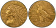 1078703 UNITED STATES OF AMERICA. 1909-D AV $5, Half Eagle. PCGS MS63 CAC.  By Bela Lyon Pratt. U.S. Mint, Denver. LIBERTY. Stylized Native American portrait wearing a full headdress encircled by 13 stars, date below / UNITED STATES OF AMERICA// E...