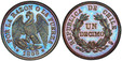 1084617 CHILE. 1868 CU Pattern Decimo. PCGS SP66BN (Brown).  By James B. Longacre and Anthony Paquet. Eagle standing with wings spread; looking to left and date in exergue / Denomination within wreath. KM Pn14 (cf. KM 136.2).

Presented to Santiag...