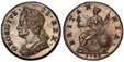 1084519 GREAT BRITAIN. George II. (King, 1727-1760). 1748 CU Halfpenny. PCGS MS63BN (Brown).  GEORGIVS · - II · REX ·. Laureate bust left / BRITAN - NIA ·. Brittania seated left. KM 579.2; SCBC-3719 (GEORGIVS).

Please use this link to verify the ...