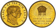 1082350 HUNGARY. Francis I. (Emperor, 1804-1835). 1830 AV Coronation Medal of 1 3/4 Ducats. PCGS MS62.  Edge: Plain. 24mm. 6.12gm. Conjoined busts of Franz I and his son Ferdinand, right / Radiant crown above inscription on three lines. Novak XVII...