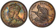 1083845 NEW ZEALAND. George V. 1935 AR Six Piece Proof Set (Threepence - Crown). PCGS PR64-PR63.  Crowned bust left / Crown above standing figures shaking hands (Crown); Crowned arms (Half Crown); Kiwi bird, left (Florin); Crouching Maori warrior,...