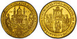 1085666 AUSTRIAN STATES. Salzburg. Paris von Lodron. (Prince-Archbishop, 1619-1653). 1628 AV 8 Ducats. PCGS MS62.  27.73gm. ECCLES METROP SALISB DEDICATVR 25 SEPT APARIDE ARCHIE. Cathedral divides date with saints at sides in inner circle, arms be...