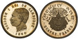 1086046 CAMBODIA. Norodom I. 1860 AR 4 Francs. PCGS PR64+DCAM (Deep Cameo).  By C. Wurden. Brussels. NORODOM I ROI DU CAMBODGE. Bust left / QUATRE FRANCS. Coat of arms. KM X-M8; Dav.-149; Lecompte 80.

Exceedingly rare original striking from the B...