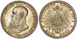 1085496 GERMAN STATES. Saxe-Meiningen. Bernhard III. 1915 AR 3 Mark. PCGS MS66.  Edge: GOTT MIT UNS. Head left, long beard / Crowned imperial eagle with shield on breast. KM 207; Jaeger 155.

Death of Georg II.

Please use this link to verify the ...