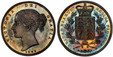 1086241 GREAT BRITAIN. Victoria. (Queen, 1837-1901). 1839 AR Crown. PCGS PR64.  Edge: Plain. VICTORIA DEI GRATIA. Head left / BRITANNIARUM REGIBA FID: DEF:. Crowned arms within branches. KM 741. Proof; SCBC-3882; Dav.-105.

Please use this link to...