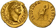 1085705 ROMAN IMPERIAL.  Nero. (Emperor, 54-68 AD). Struck 64/65 AD. AV Aureus. NGC XF (Extremely Fine) Strike 5/5 Surface 4/5 Brushed.  Rome. 7.37gm. NERO CAESAR – AVGVSTVS. Bare head of Nero right / IVPPITER – CVSTOS. Jupiter seated facing left ...