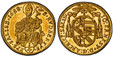 1085331 AUSTRIAN STATES. Salzburg. Johann Ernst of Thun und Hohenstein. (Archibishop, 1687-1709). 1688 AV 1/4 Ducat. PCGS MS62.  .875gm. IO ERNEST…. Cardinals' hat above oval shield / St. Rupert, value within oval circle below. KM 255; Fr.-835; Pr...
