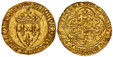1084820 FRANCE. Charles VI. (King, 1380-1422). (1380-1422) AV Ecu d'Or. NGC MS63.  Toulouse. 29mm. 3.82gm. + KAROLVS: DEI: GRACIA: FRANCORVM: REX. Crowned coat-of-arms / + XPC: VINCIT: XPC: REGNAT: XPC: IMPERAT. Cross fleurée, with star in center ...