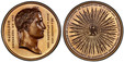 1085173 FRANCE. Napoleon I. (Emperor, 1804-1814 and 1815). 1840 Bronzed AE Medal. PCGS SP65.  52mm. 64.20gm. Laureate head of Napoleon, right; inscriptions on two lines before and behind portrait / Eagle surrounded by rays inscribed with battles. ...