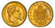 1084861 FRANCE. Napoleon III. (Emperor, 1842-1870). 1864-A AV 20 Francs. PCGS MS64.  Paris. 21mm. NAPOLEON III EMPEREUR. Laureate head right / EMPIRE FRANCAIS. Crowned and mantled arms divide denomination. KM 801.1; Fr.-585; Gad.-1062; F-532 .

Pl...