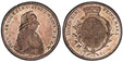 1085982 GERMAN STATES. Mainz. Friedrich Karl Josef. 1796 FS//IA AR Thaler. PCGS MS62.  40mm. 28.02gm. FRID · CAR · IOS · ERZB · V · KVRF · Z · MAINZ F · B · Z · W ·. Bust right / ZEHEN EINE - FEINE MARK. Cap above oval arms within palm and laurel ...