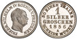 1086168 GERMAN STATES. Prussia. Friedrich Wilhelm IV. 1856-A AR Groschen. PCGS PR67DCAM (Deep Cameo).  Berlin. 18.5mm. 2.22gm. FRIEDR. WILHELM IV KOENIG V. PREUSSEN. Older head / 30 EINEN THALER above SCHEIDE MUNZE below. 1 / SILBER / GROSCHEN / d...