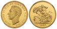 1084755 GREAT BRITAIN. George VI. (King, 1936-1952). 1937 AV Five Pounds. NGC PR65UCAM (Ultra Cameo).  Head left / St. George slaying the dragon. KM 861; SCBC-4074; EGC-1454; Hill F40; L&S 1; W&R 435; Schneider II, 670.

Please use this link to ve...