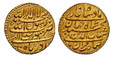 1085152 INDIA, MUGHAL EMPIRE. Shihab al-Din Muhammad. (Shah Jahan, 1627-1658). AH 1038 // RY2 (1629) AV Mohur. NGC MS64.  Surat. 23mm. 10.80gm. Within beaded circle, 'lā ilāha illā Allāh / Muḥammad / rasūl Allāh / ḍarb / Sūrat sana 2 ilāhī / Āzar ...