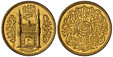 1086107 INDIA-PRINCELY STATES. Hyderabad. Mir Usman Ali Khan. (Nizam, 1911-1948). AH1349//20 (1930) AV Ashrafi. NGC MS65.  Haidarabad (Farkhanda Bunyad). 11.17gm. Chahar Minar gateway with full initial "Ain" in doorway. KM Y-57a; Fr.-1165.

Please...