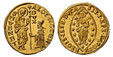 1084877 ITALIAN STATES. Venice. Alvise Mocenigo IV. (1763-78) AV Zecchino. NGC MS66.  3.48gm. ALOY. MOCEN. - S. M. VENET. St. Mark standing at left presenting staff with cross and DVX vertically at top to doge kneeling at right / SIT. T. XPE. DAT....