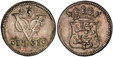 1085108 NETHERLANDS EAST INDIES. 1731-(turnip) Jan Knol (Mintmaster) AR Duit. PCGS SP62.  Hoorn mint. Edge: Plain. 3.12gm. Simple crown above baroque curved shield of West Friesland. KM 134; Scholten 259; Passon 15.10.

Special presentation strike...