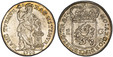 1085787 NETHERLANDS. Utrecht. 1792 AR Gulden. PCGS MS64+.  Edge: Reeded. 10.34gm. MO : ARG : ORD : FOED : ... Crowned arms of Utrecht divide value / HANCTVEMVR HAC NITIMVR. Standing figure leaning on column with cap on pole, date below. KM 102.3; ...