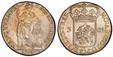 1085789 NETHERLANDS. Utrecht. 1793 AR 3 Gulden, 60 Stuiver. PCGS MS63.  Edge: Reeded. 31.71gm. MO : ARG : ORD : FOED : BELG · TRAI ·. Crowned arms of Utrecht divide value / HACNITIMVR ... Standing figure leaning on column with cap on pole, date be...