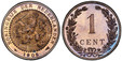 1085753 NETHERLANDS. Wilhelmina I. 1905 AE Cent. PCGS PR66RB (Red-Brown).  Edge: Reeded. KONINGRIJK DER NEDERLANDEN. Crowned arms with 15 medium shields within beaded circle / Value within wreath. KM 132.1; Sch.-973.
Ex Virgil M. Brand – Sotheby's...