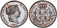 1085844 SPAIN. Isabel II. 1854-(Aqueduct) CU 25 Centimos. PCGS PR64BN (Brown).  Segovia. ISABEL 2... Laureate head right / REYNA DE LAS... Crowned arms within wreath. KM 615.2.

Please use this link to verify the PCGS certification number <a href=...