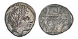1086743 GREEK. MACEDONIA. Olynthus (Olynthos). Chalcidian League. Struck circa 432-348 BC. AR Tetrobol. NGC MS (Mint State) Strike 5/5 Surface 4/5.  15mm. 2.41gm. Wreathed head of Apollo facing / ΧΑΛΚΙΔΕΩΝ. Cithara (harp) in a linear square. SNG A...