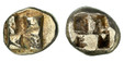 1086746 GREEK. IONIA. Struck circa 625-600 BC. EL Hecte. NGC AU (About Uncirculated) Strike 4/5 Surface 4/5.  Uncertain mint. 10mm. 2.52gm. Raised swastika / Quadripartite punch. cf. Linzalone 145.

Please use this link to verify the NGC certifica...