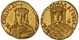 1084613 BYZANTINE.  Constantine VI and Irene. (Emperor, 780-797 AD). Struck 792-797 AD. AV Solidus. NGC MS (Mint State) Strike 4/5 Surface 4/5.  Constantinople. 19mm. 4.50gm. IRIhH-AΓOVStI. Bust of Irene facing, wearing loros and crown with pendil...