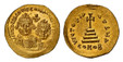 1084041 BYZANTINE.  Heraclius and Heraclius Constantine. (Co-Emperors, 613-641 AD). Struck 613-616 AD. AV Solidus. NGC MS✭ (Mint State ✭) Strike 4/5 Surface 5/5.  Uncertain eastern military mint. 20mm. 4.46gm. dd NN ҺЄRACLIЧS Єτ ҺЄRA CONST PP AVI....