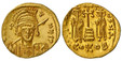 1084801 BYZANTINE.  Constantine IV. (Emperor, 668-685 AD). Struck 668-685 AD. AV Solidus. NGC MS (Mint State) Strike 4/5 Surface 5/5.  Constantinople, 1st officina. 18mm. 4.48gm. DN COS - T NySP. Facing bust of the Emperor holding a spear and shie...