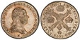 1086115 AUSTRIAN NETHERLANDS. Leopold II. 1791-H AR 1/4 Kronenthaler. PCGS MS62.  Günzburg. LEOP · II · D · G · R · I · S · A · GER · .... Head right / ARCH · AVST · DVX · BVRG · LOTH · BRAB · ... Floriated cross with 3 crowns in upper angles. KM ...