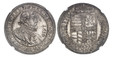 1087476 AUSTRIA. Maximilian. 1614 Co AR Thaler. NGC MS62.  Hall. 41mm. * MAXIMIL: D: G: ARCH: AV: DVX: BVRG: STIR: CARNT. Date in front of bust with Co below / ET: CARN: MAG PRVSS: ADMI: COMES:HAB: ET: TYROL. Crowned shield of arms within wreath. ...