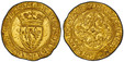 1084816 FRANCE. Charles VI. (King, 1380-1422). (1380-1422) AV Ecu d'Or. PCGS MS64.  Saint-Lô. 28.5mm. 3.77gm. + KAROLVSx DEIx GRACIAx FRANCORVx REX. Crowned coat-of-arms / + XPC* VINCIT* XPC* REGNAT* XPC* IMPERAT. Cross fleurée, with star in cente...