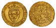1084819 FRANCE. Charles VI. (King, 1380-1422). (1380-1422) AV Ecu d'Or. NGC MS64.  Possibly Saint-Lô. 29.5mm. 3.91gm. + KAROLVSx DEIx GRACIAx FRANCORVx REX. Crowned coat-of-arms / + XPC* VINCIT* XPC* REGNAT* XPC* IMPERAT. Cross fleurée, with star ...