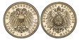 1086910 GERMAN STATES. Lubeck. 1908-A AR 3 Mark. PCGS PR63 Cameo.  Berlin. Edge: GOTT MIT UNS. Double imperial eagle with divided shield on breast / Crowned imperial eagle, shield on breast. KM 215; Jaeger 82; Dav.-477.

Please use this link to ve...