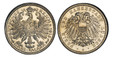 1085101 GERMAN STATES. Lubeck. 1915-A Aluminum Plated Zinc Pattern 3 Mark. PCGS SP64.  Berlin. Edge: Plain without lettering. 33.59mm. 5.69gm. Double imperial eagle with divided shield on breast / Crowned imperial eagle, shield on breast. cf. KM P...