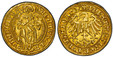 1086081 GERMAN STATES. Nürnberg. 1507 AV Goldgulden. PCGS MS62.  3.26gm. [+]MONETA:9VNIS: D: NURMBERG: (date). Eagle with 'N' in square on breast, legend in Gothci letters ending with date / SANCTVS(::)LA - VRENTIVS:. Full-length facing figure of ...