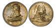 1085080 GERMAN STATES. Prussia. Friedrich Wilhelm III. 1798 AR Medal. PCGS MS65.  By F. W. Loos. 52mm. 56.37gm. Conjoined busts left on a column within a wreath of rose and oak leaves, date inscribed below / A veiled seated allegorical figure of S...