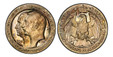 1086626 GERMAN STATES. Prussia. Wilhelm II. 1910-A AR 3 Mark. PCGS PR65.  Berlin. Edge: GOTT MIT UNS. Friedrich Wilhelm III and Wilhelm II left divide dates / Crowned imperial eagle with shield on breast. KM 530. Proof; Jaeger 107.

From a reporte...