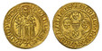1086772 GERMAN STATES. Trier. Werner von Falkenstein. Archbishop and Elector, 1388-1418). (1388-1418) AV Goldgulden. NGC MS64.  Oberwesel. 3.46gm. Haloed St. John the Baptist; cross between his feet in legend below / Cruciform of shileds within qu...