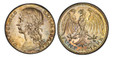 1086687 GERMANY, WEIMAR REPUBLIC. 1925-D AR Pattern AR 5 Reichsmark. PCGS SP63.  by Karl Goetz. Munich. 36mm. 25.43gm. DEVTSCHES – REICH. Bust of Germania, left; signed below truncation, K·GOETZ / REICHS 5 MARK. Eagle standing right, head and tail...
