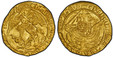 1085661 GREAT BRITAIN. England. Henry VII. (King, 1485-1509). (c.1493-1495) ND-(Escallop) AV Angel. PCGS AU58.  London. 5.08gm. HENRIC'. DI'. GRA. REX. ANGLIE. Z. FRANCI'. St. Michael, spearing dragon, crosslet ends to spear / PER. CRVCEM. TVA. SA...