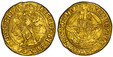 1087221 GREAT BRITAIN. England. Henry VII. (King, 1485-1509). (1505-1509)-(Pheon ) AV Angel. PCGS MS61.  London (Tower) mint. 5.01gm. ҺЄnRIC' : DI' : GRΛ' : RЄX : ΛGLIЄ' : Z : FRΛ'. Archangel Michael slaying dragon to lower right, spear topped by ...