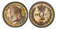 1085870 GREAT BRITAIN. Victoria. (Queen, 1837-1901). 1867 AR Maundy Set. PCGS PL67-PL66 (Prooflike).  head left / Crowned denomination divides date within wreath. KM MDS-118; SCBC-3918.

Grades as follows: PCGS PL67 (Fourpence); PCGS PL66 (Threepe...