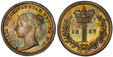 1085870 GREAT BRITAIN. Victoria. (Queen, 1837-1901). 1867 AR Maundy Set. PCGS PL67-PL66 (Prooflike).  head left / Crowned denomination divides date within wreath. KM MDS-118; SCBC-3918.

Grades as follows: PCGS PL67 (Fourpence); PCGS PL66 (Threepe...