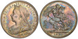 1087297 GREAT BRITAIN. Victoria. (Queen, 1837-1901). 1893 AR Crown. PCGS PR64.  Edge: DECVS ET TVTAMEN ANNO REGNI. VICTORIA · DEI · GRA · BRITT · REGINA · FID · DEF · IND · IMP. Mature draped bust left / St. George slaying dragon right. KM 783. Pr...