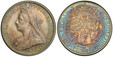 1087299 GREAT BRITAIN. Victoria. (Queen, 1837-1901). 1893 AR Florin, Two Shillings. PCGS PR65.  Edge: Reeded. VICTORIA · DEI · GRA · BRITT · REGINA · FID · DEF · IND · IMP ·. Mature draped bust left / Crowned shields of England, Scotland and Irela...